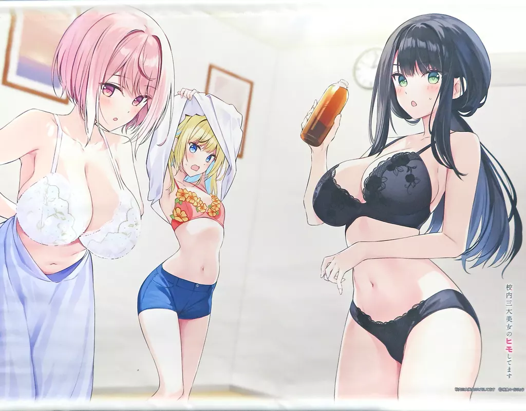 集合 オリジナルB2 「ライトノベル 校内三大美女のヒモしてます 1巻 ゲーマーズ限定版」 同梱特典_image