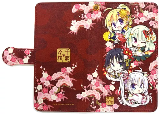 千恋万花 モバイルフォンケース 駿河屋 -<中古>集合(晴れ着ver.) 手帳型モバイルフォンケース Mサイズ