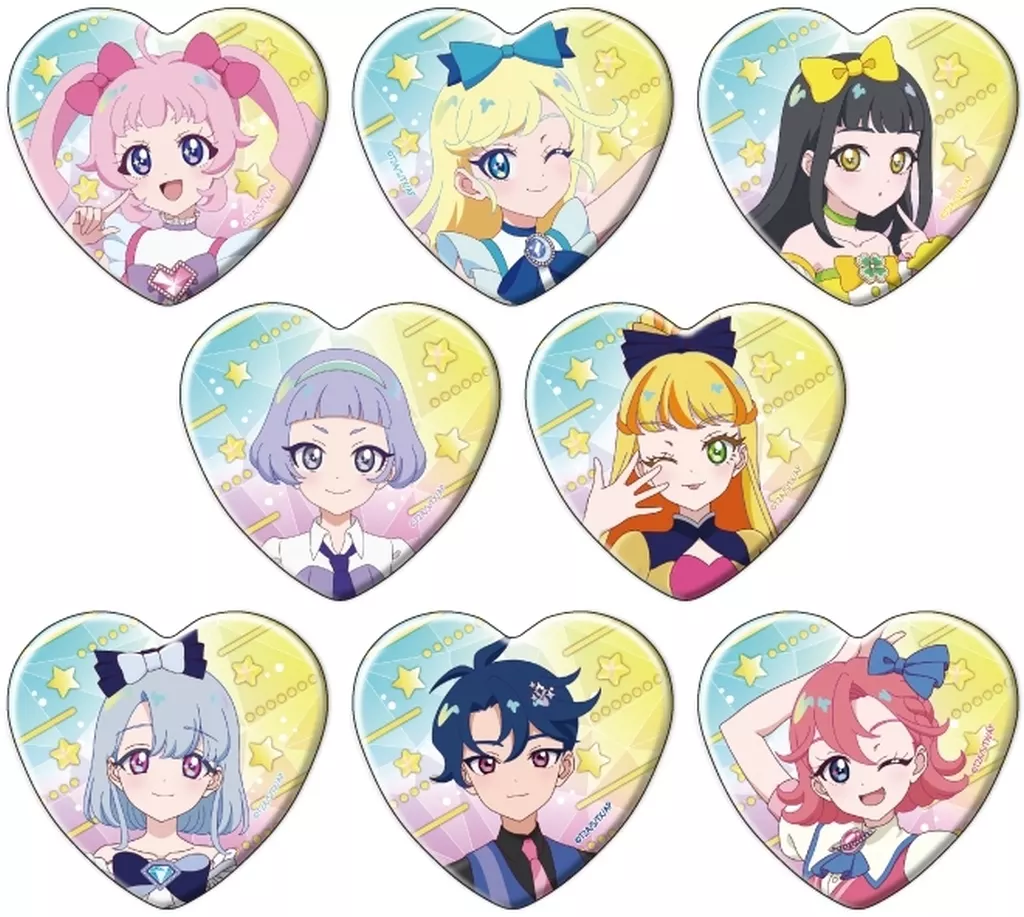 ひみつのアイプリ ハート型缶バッジ 五十嵐じゅりあ 10個 駿河屋 -<新品>【ボックス】ハート型缶バッジ ひみつのアイプリ 01