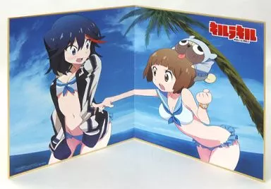 駿河屋 -<中古>纏流子＆満艦飾まこ＆ガッツ 描き下ろし屏風 「Blu