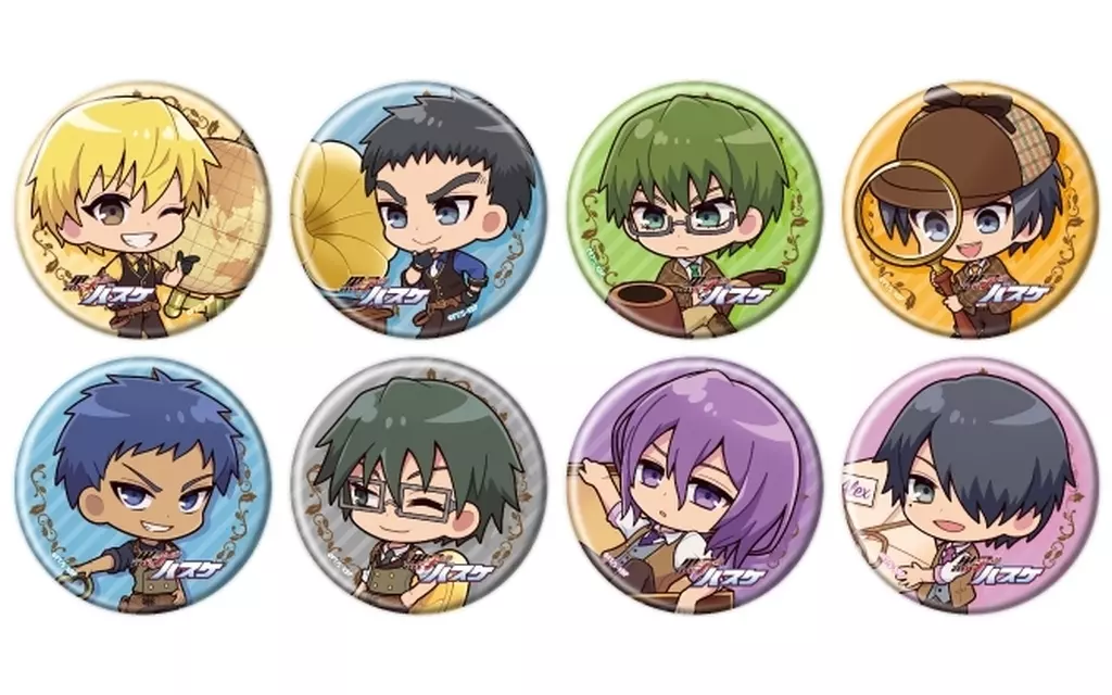 【緑間真太郎】缶バッジ 黒子のバスケ 32 アンティークVer.(ミニキャライラスト) 駿河屋 -<中古>全8種セット 「黒子のバスケ 缶バッジ 32.アンティーク