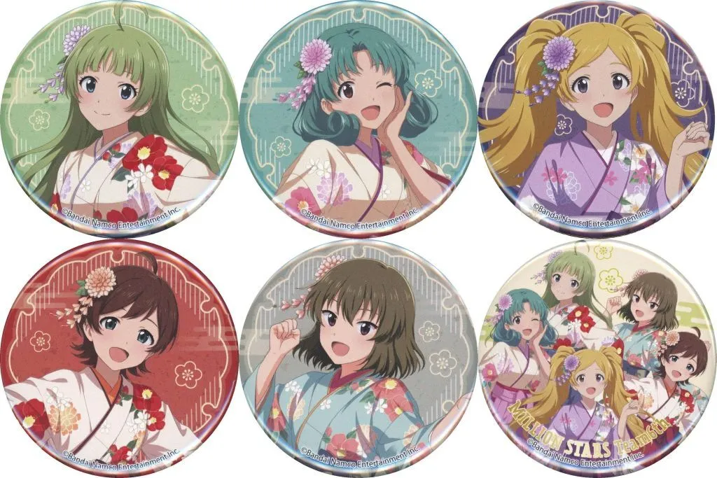 全6種セット 「アイドルマスター ミリオンライブ! POP UP SHOP in 有楽町マルイ 和紙風カンバッジ 着物 ver.」