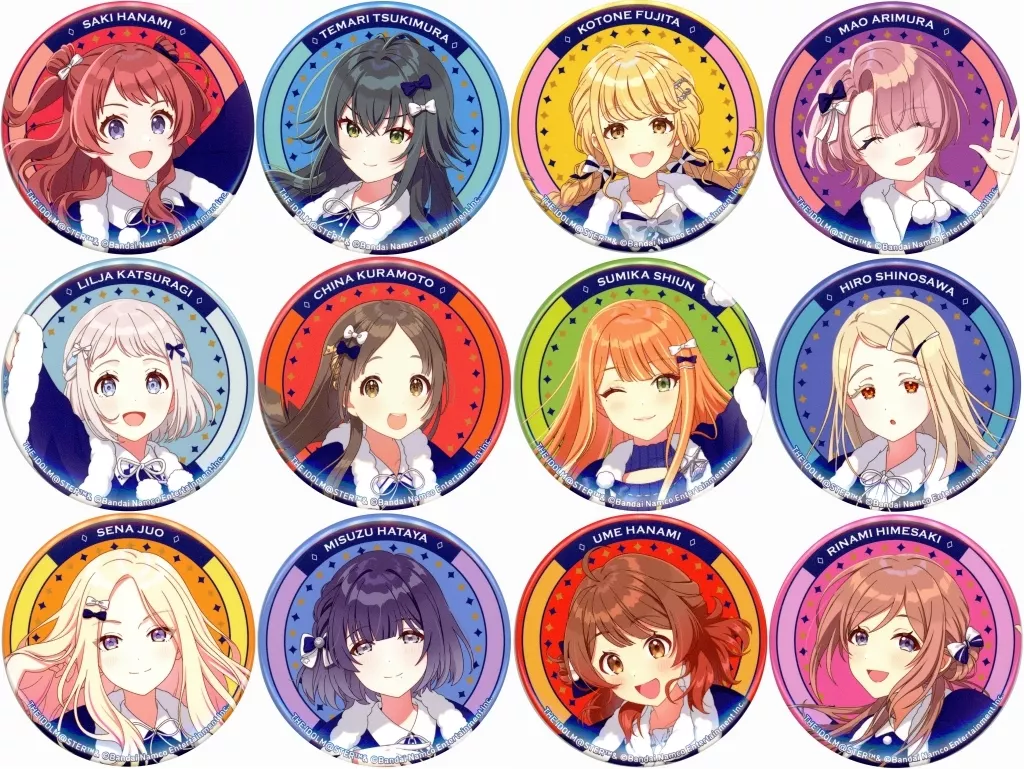 全12種セット 「学園アイドルマスター×横浜・八景島シーパラダイス 初星パラダイス 描き下ろし缶バッジ」