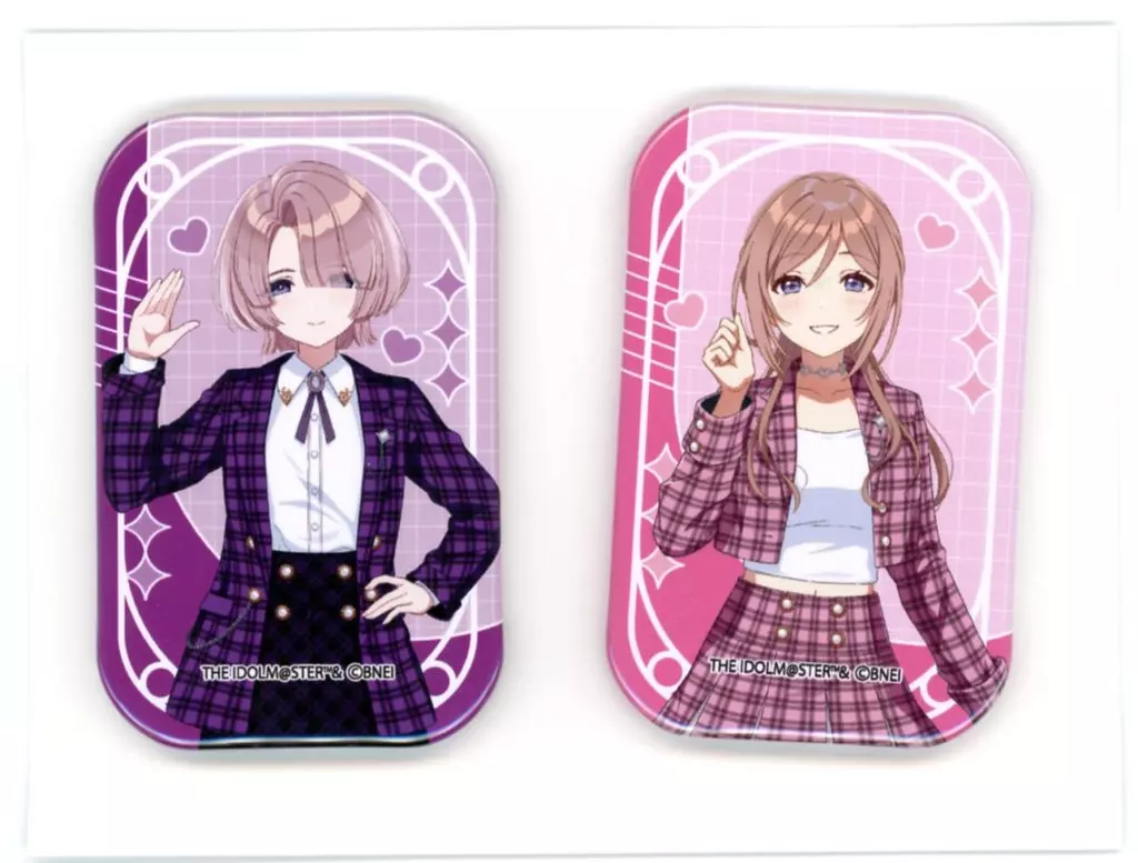 有村麻央＆姫崎莉波 スクエア缶バッジセット2個 「学園アイドルマスター×セブンイレブン」 セブンネット限定