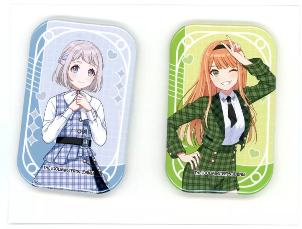葛城リーリヤ＆紫雲清夏 スクエア缶バッジセット2個 「学園アイドルマスター×セブンイレブン」 セブンネット限定