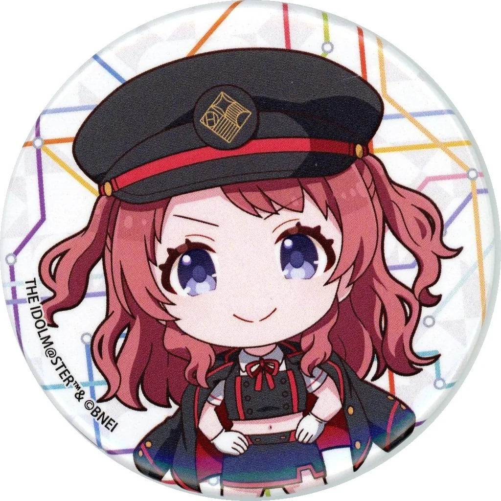 花海咲季 「学園アイドルマスター HATSUBOSHI GAKUEN Terminal in 東京キャラクターストリート いちばんプラザ 缶バッジ 06/駅員風衣装ver.(ミニキャライラスト)」