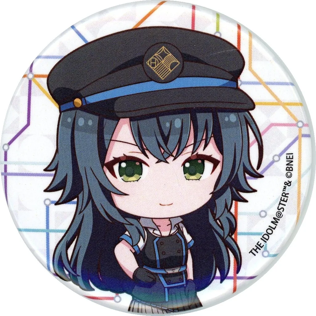 月村手毬 「学園アイドルマスター HATSUBOSHI GAKUEN Terminal in 東京キャラクターストリート いちばんプラザ 缶バッジ 06/駅員風衣装ver.(ミニキャライラスト)」