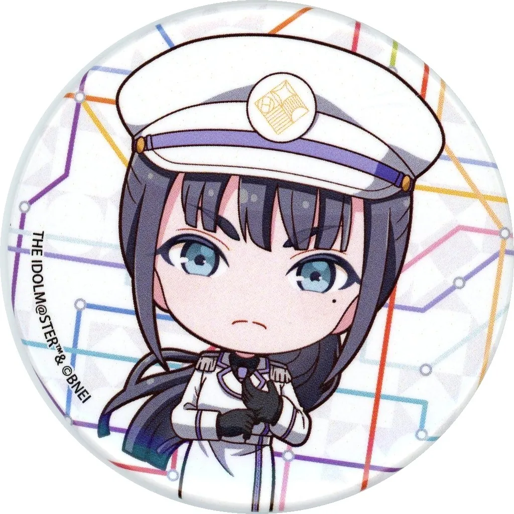 雨夜燕 「学園アイドルマスター HATSUBOSHI GAKUEN Terminal in 東京キャラクターストリート いちばんプラザ 缶バッジ 06/駅員風衣装ver.(ミニキャライラスト)」