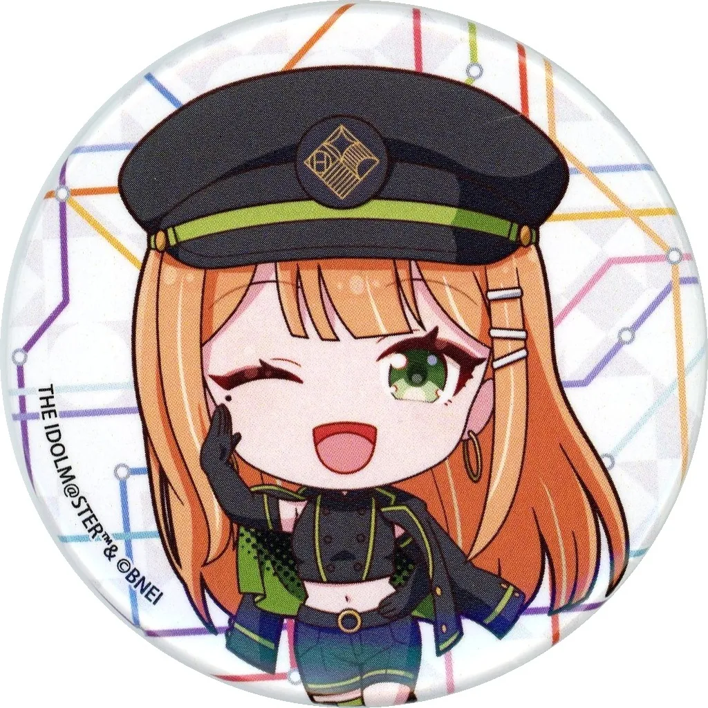 紫雲清夏 「学園アイドルマスター HATSUBOSHI GAKUEN Terminal in 東京キャラクターストリート いちばんプラザ 缶バッジ 06/駅員風衣装ver.(ミニキャライラスト)」