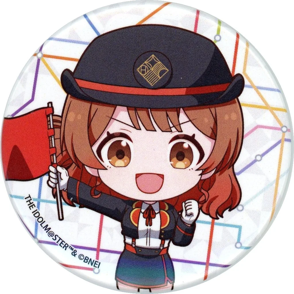 花海佑芽 「学園アイドルマスター HATSUBOSHI GAKUEN Terminal in 東京キャラクターストリート いちばんプラザ 缶バッジ 06/駅員風衣装ver.(ミニキャライラスト)」