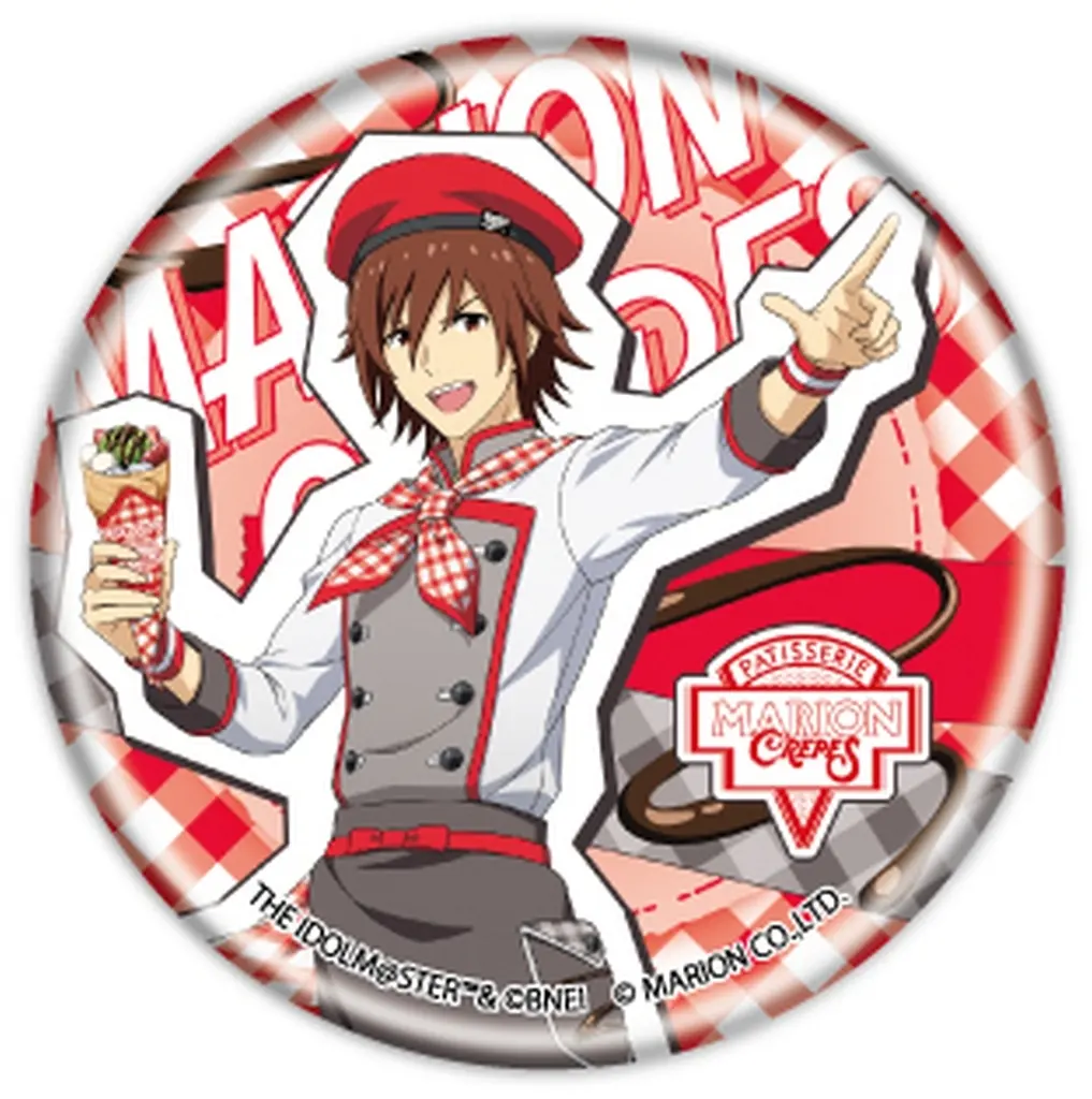 天ヶ瀬冬馬(A) 「缶バッジ アイドルマスター SideM 41.クレープ屋ver. 描き下ろしイラスト」
