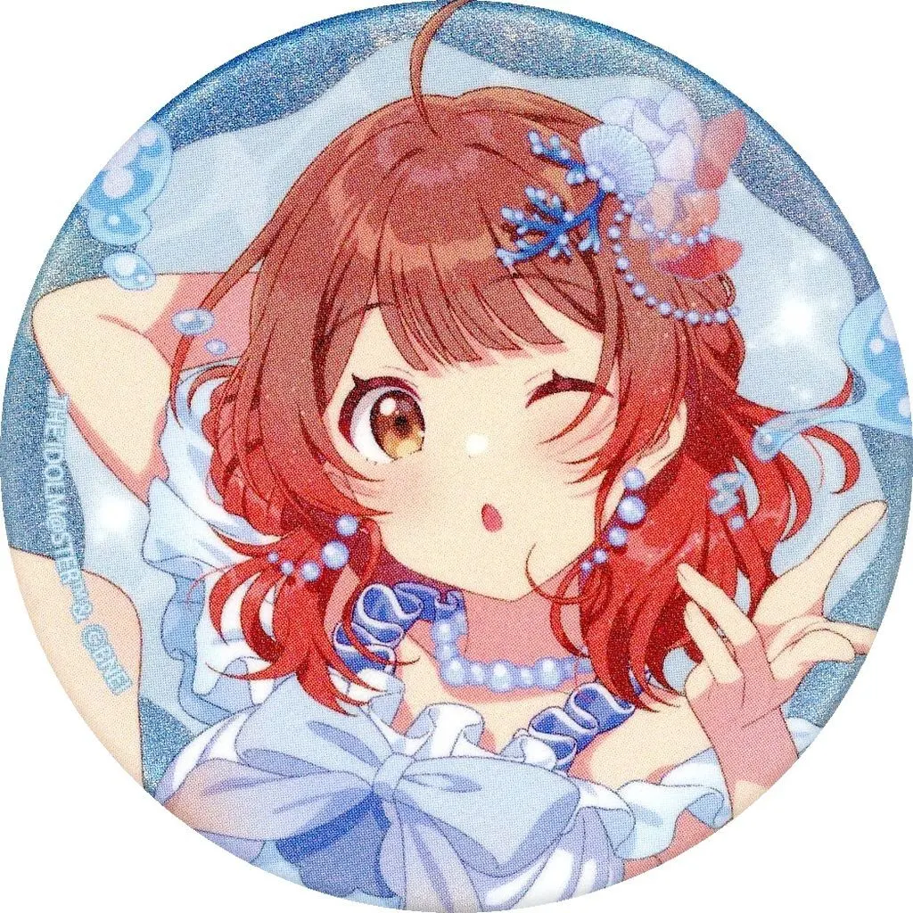 花海佑芽 「学園アイドルマスター COLLABORATION CAFE～Deep Marine Stage～ トレーディンググリラメ缶バッジA(等身デザイン)」