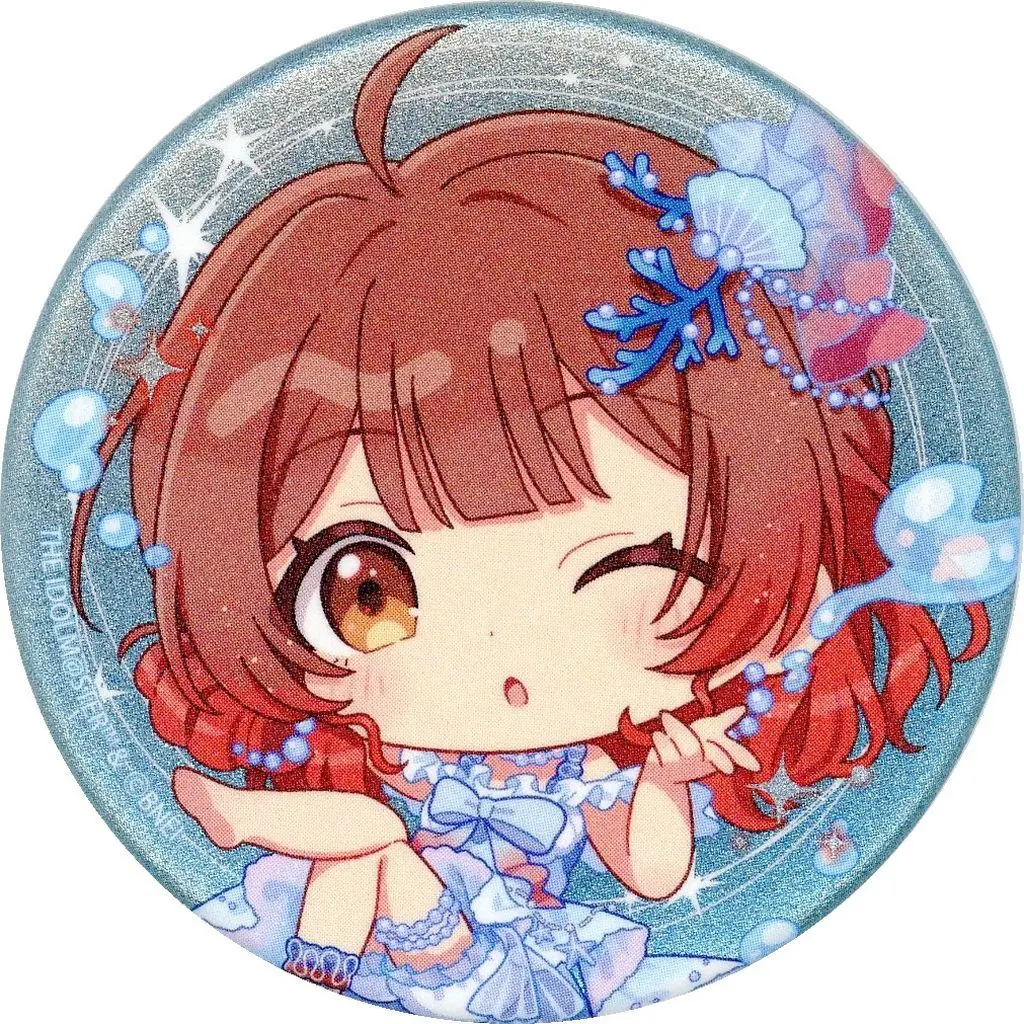 花海佑芽 「学園アイドルマスター COLLABORATION CAFE～Deep Marine Stage～ トレーディンググリラメ缶バッジB(ミニキャラデザイン)」