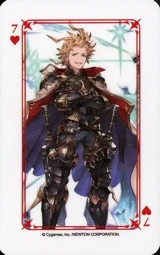 キャラカード　シエテ(ハート/7) トランプカード 「GRANBLUE FANTASY-グランブルーファンタジー-×PASELA RESORTS グランサイファーキッチン」 メニュー注文特典