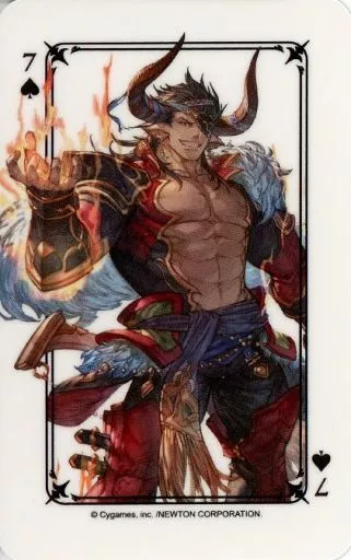 キャラカード　ラインハルザ(スペード/7) トランプカード 「GRANBLUE FANTASY-グランブルーファンタジー-×PASELA RESORTS グランサイファーキッチン」 メニュー注文特典第2弾