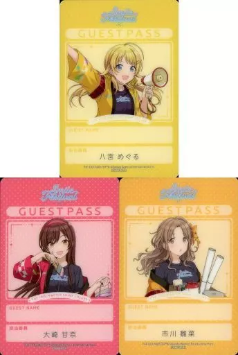全3種セット ゲスト風パスカード 「THE IDOLM＠STER SHINY COLORS×SMILE BASE CAFE SMILE FESTIVAL」 ご利用金額特典