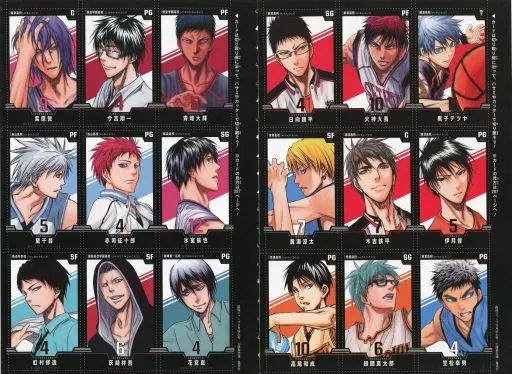 駿河屋 -<中古>集合 オリジナル選手名鑑カード(18枚組) 「黒子の