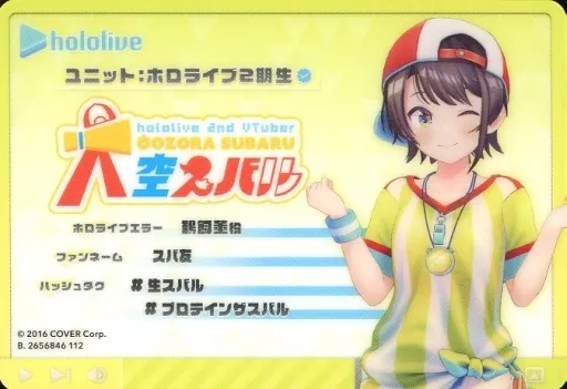 大空スバル 「バーチャルYouTuber ホロライブ hololive ＆ hololive ERROR メタリックパスコレクション」