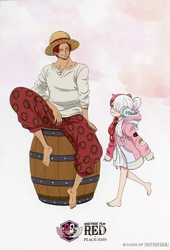 ワンピース　PEACH JOHN ウタ　シャンクス　アクリルスタンド　RED 駿河屋 -<中古>シャンクス＆ウタ 描き下ろしイラストカード