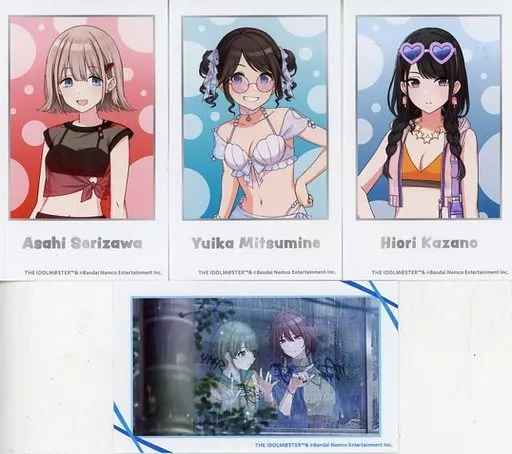 G.芹沢あさひ＆風野灯織＆三峰結華 ミニブロマイド4枚セット 「くじ引き堂 アイドルマスター シャイニーカラーズ オンラインくじ Summer Vacation」 C-7賞
