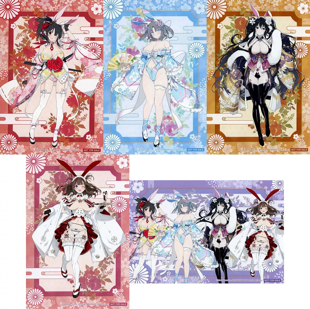 全5種セット イラストカード 和風バニーver. 「閃乱カグラ POP UP SHOP」 対象商品購入特典