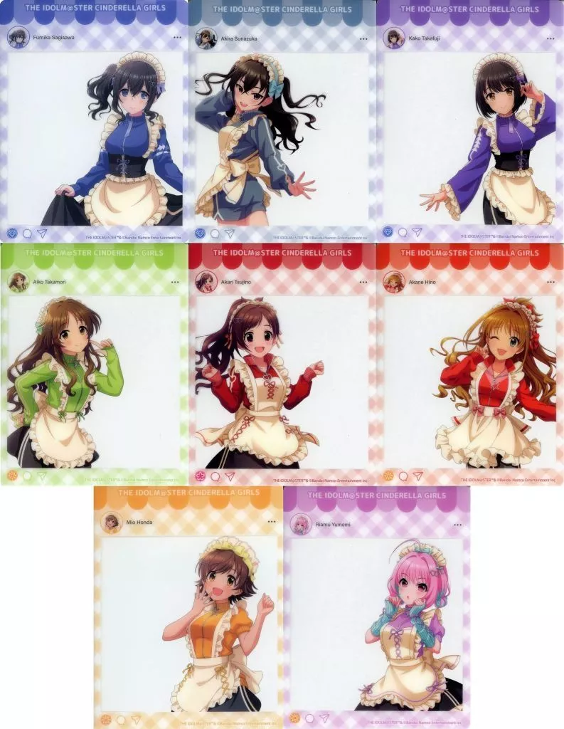 全8種セット 「アイドルマスター シンデレラガールズ×アクアシティお台場コラボ SNS風クリアスナップ ジャージメイドver.」