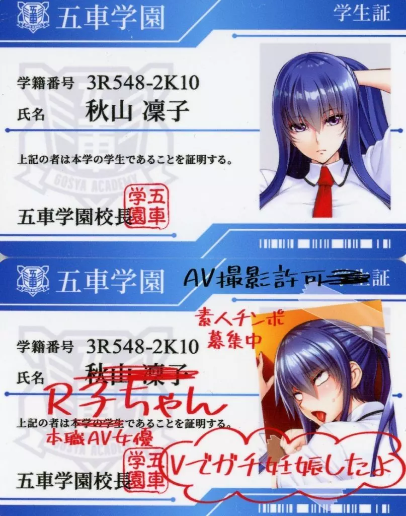 駿河屋 -【アダルト】<中古>秋山凜子 五車学園(対魔忍養成機関)学生証