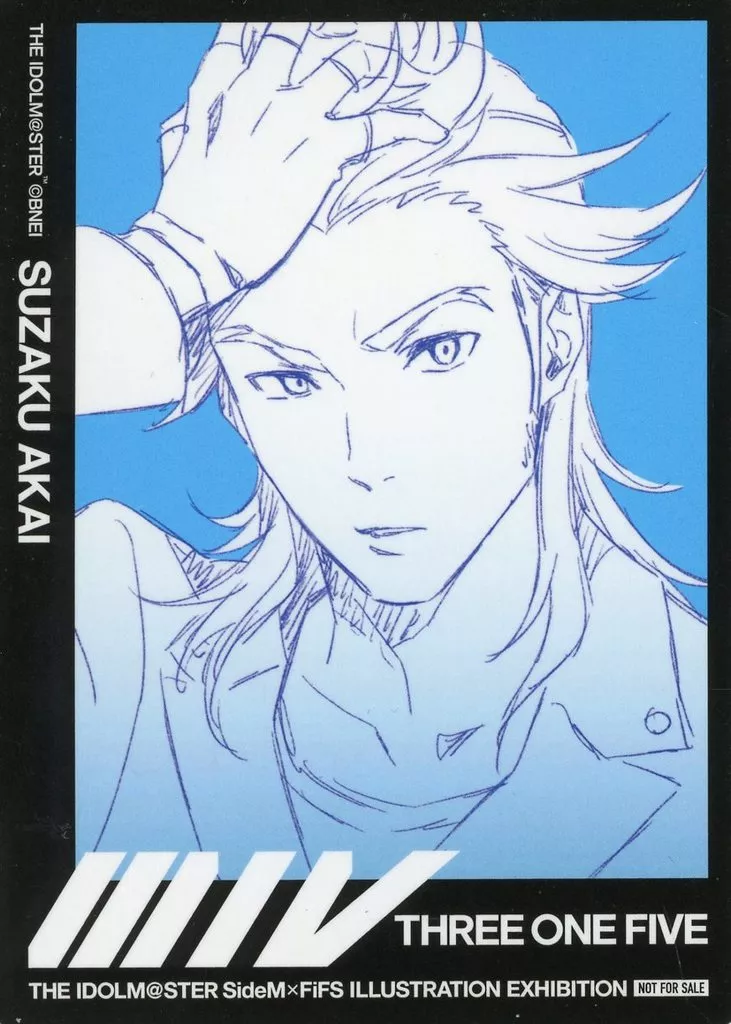 紅井朱雀(背景水色) イラストができるまでカードVOL.3 「アイドルマスター SideM×FiFS イラスト展 スリー・ワン・ファイヴ VOL.3」 入場特典＆グッズ購入特典