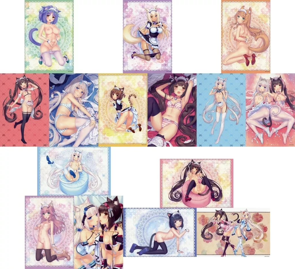 全5種セット イラストカード3枚セット 「FANZAオンライン ネコぱら After ラ・ヴレ・ファミーユ くじ」 E賞