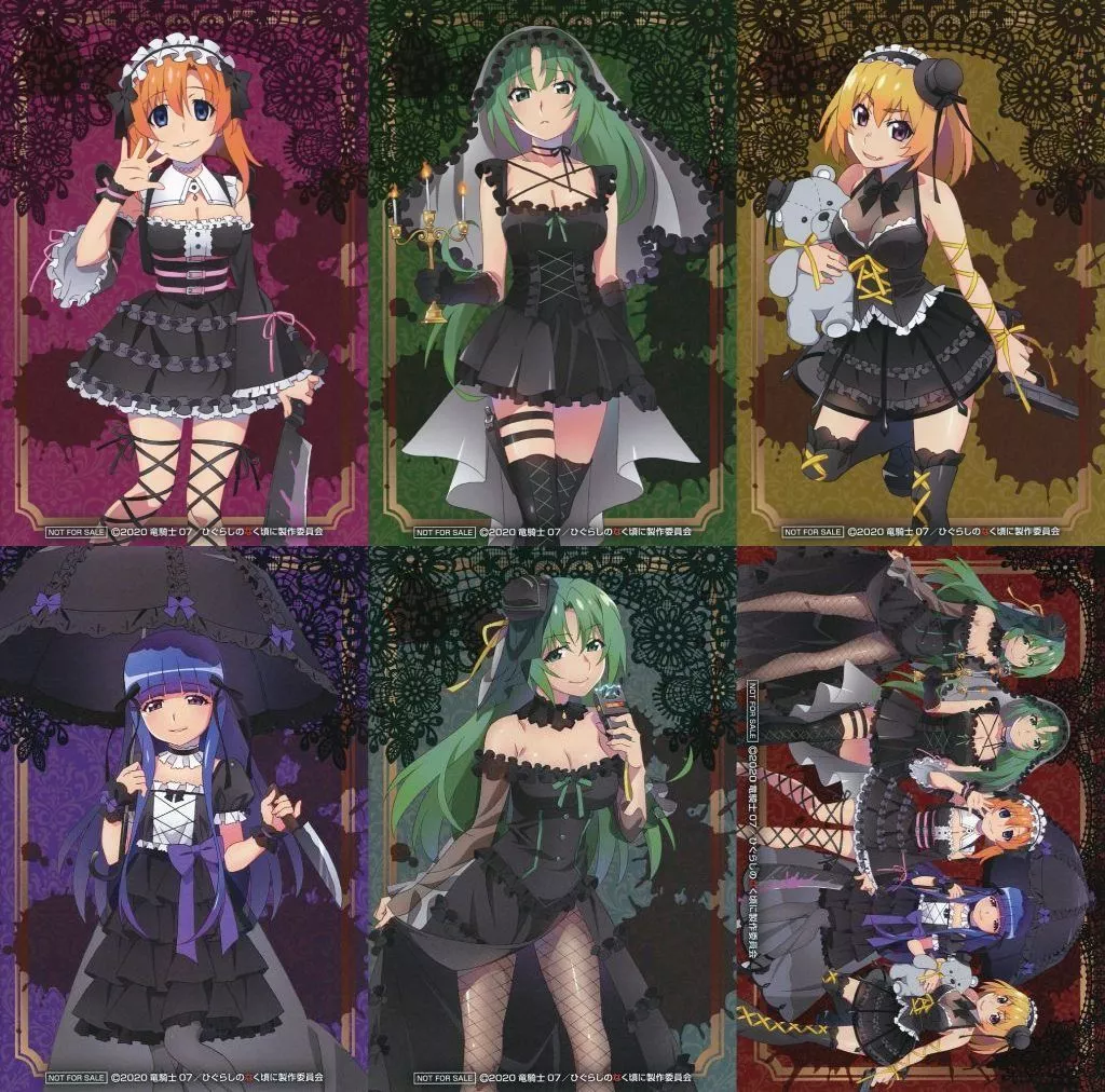 全6種セット イラストカード ゴシックドレスver. 「ひぐらしのなく頃に業・卒 POP UP SHOP in MEDICOS SHOP新宿」 対象商品購入特典
