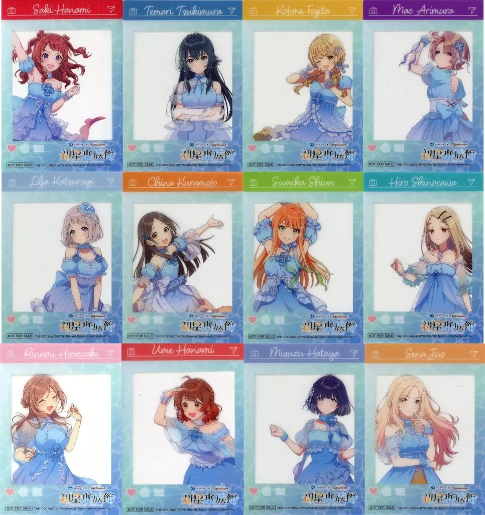 全12種セット SNS風クリアカード 「サンシャイン水族館×学園アイドルマスター」 デジタルスタンプラリー完走特典