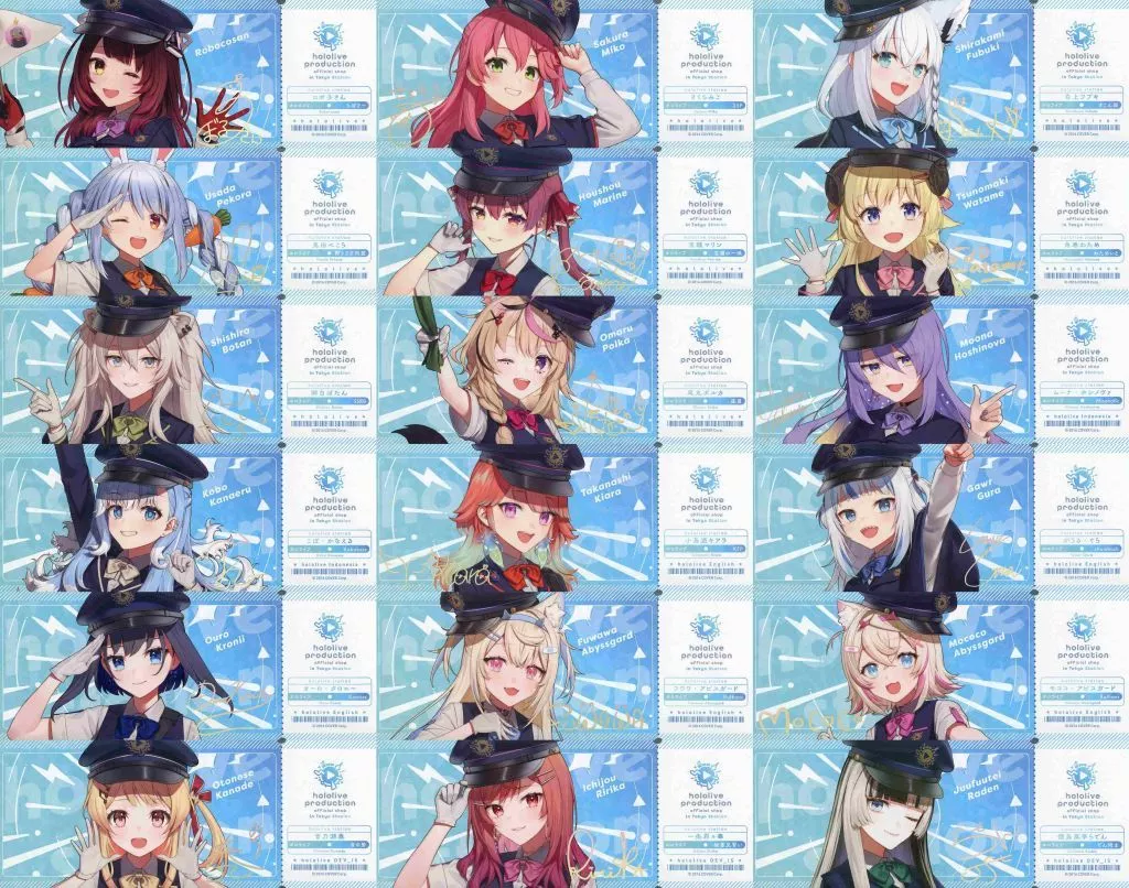 全18種セット 「バーチャルYoutuber ホロライブ hololive production official shop in Tokyo Station ランダムカード 記念硬券風 ver. Vol.2」