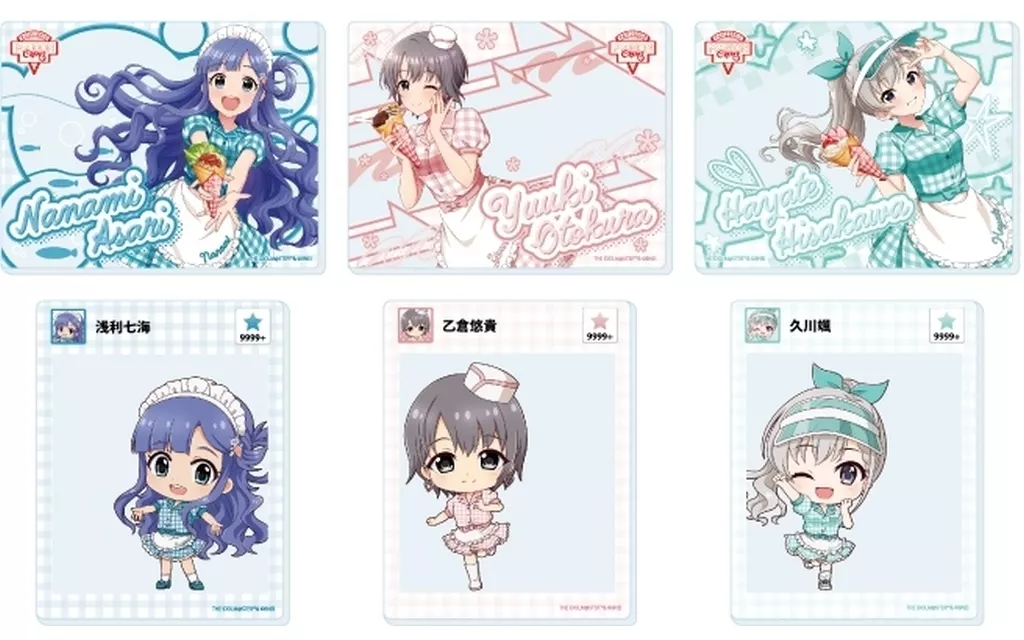 全6種セット 「アクリルカード アイドルマスター シンデレラガールズ 04.クレープ屋ver. 描き下ろし＆ミニキャライラスト」