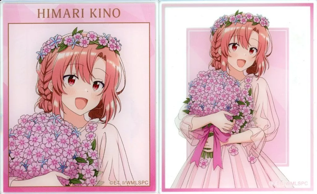 木野ひまり 描き下ろし 花びらドレスver. アクリルカード2枚セット 「TVアニメ ささやくように恋を唄う アニメイトフェア」_image