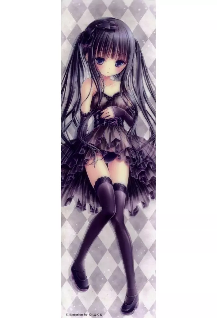 [単品] てぃんくる描き下ろし(ドレス/黒髪) 硬質カード 「ラビットnetオリジナル 抱き枕カバー」 秋葉原電気外祭り2012夏グッズ