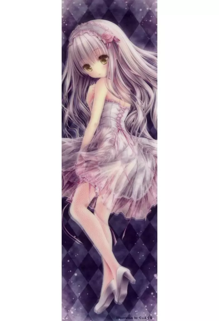  てぃんくる描き下ろし(ドレス/白髪) 硬質カード 「ラビットnetオリジナル 抱き枕カバー」 秋葉原電気外祭り2012夏グッズ