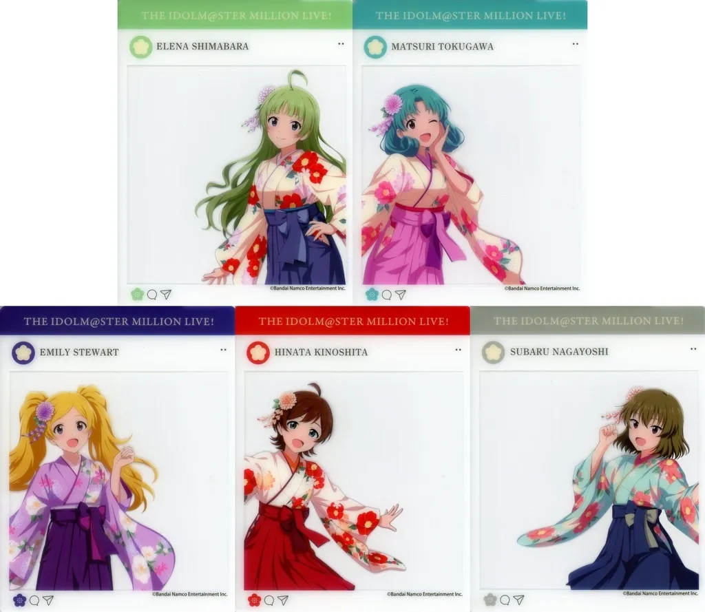 全5種セット 「アイドルマスター ミリオンライブ! POP UP SHOP in 有楽町マルイ SNS風クリアスナップ 着物 ver.」