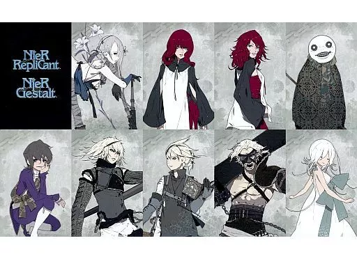 nier ニーアレプリカント スクエニ カフェ ポストカード セット NieR】ニーア スクエニカフェ コラボ ラージメタリックポスト
