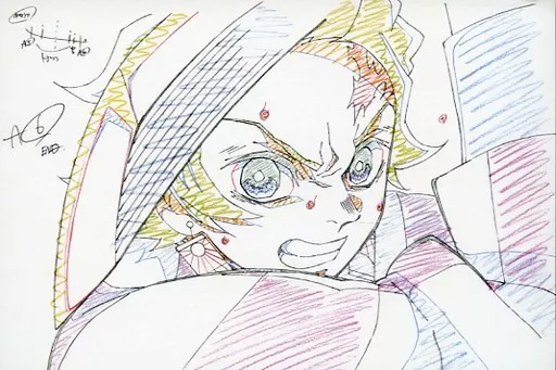 駿河屋 -<中古>竈門炭治郎(顔アップ/構え) 展示原画ポストカード 「鬼