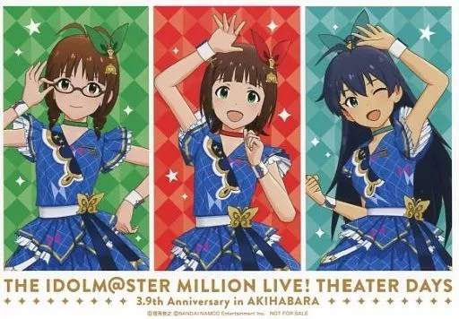 秋月律子＆天海春香＆我那覇響 特製ポストカード 「アイドルマスター ミリオンライブ! シアターデイズ 3.9th Anniversary in AKIHABARA」 対象店舗購入特典