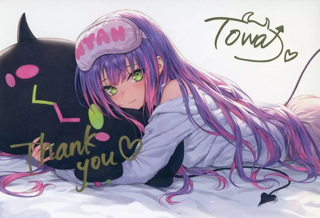 常闇トワ 直筆メッセージ入り箔押し複製サインGuchico先生描き下ろしポストカード 「バーチャルYouTuber ホロライブ 常闇トワ 誕生日記念2021 誕生日記念フルセット 数量限定ver.」 購入特典