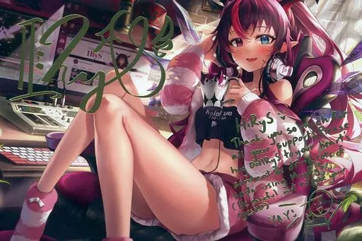 IRyS 箔押し複製サイン＆メッセージ入り岐兎こるた描き下ろしポストカード 「バーチャルYouTuber ホロライブEnglish IRyS 誕生日記念2022 誕生日記念フルセット」 購入特典