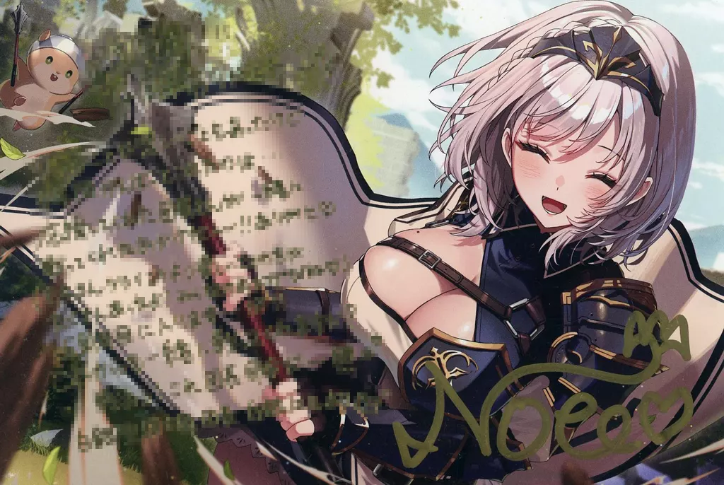 白銀ノエル 直筆サイン＆箔押し複製メッセージ入りRosuuri描き下ろし 「バーチャルYouTuber ホロライブ 白銀ノエル 活動4周年記念 活動4周年記念フルセット 数量限定ver.」 購入特典