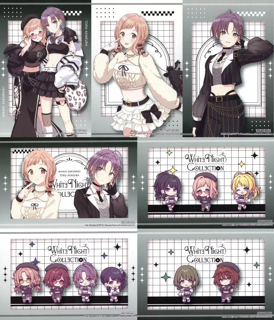 全7種セット ポストカード 「アイドルマスター シャイニーカラーズ 櫻木真乃＆浅倉透 POP UP SHOP White Night Collection」 グッズ購入特典