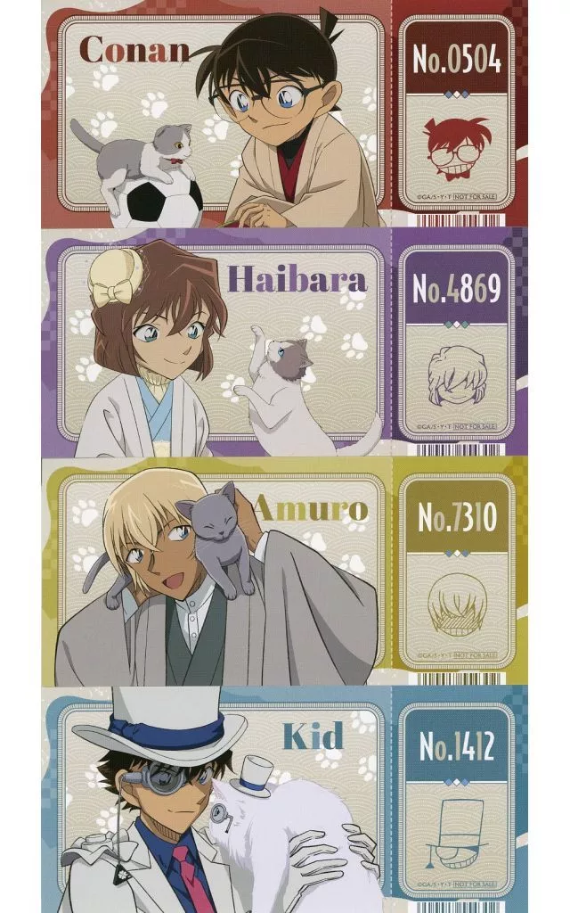 全4種セット チケット風カード 「名探偵コナン 2025 AUTUMNフェア」 アニメイト対象商品購入特典