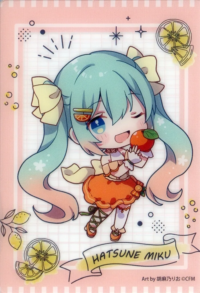 初音ミク(ミニキャラ/枠ピンク) クリアカード 「フリューくじ 初音ミク Citrus MIKU」 G賞