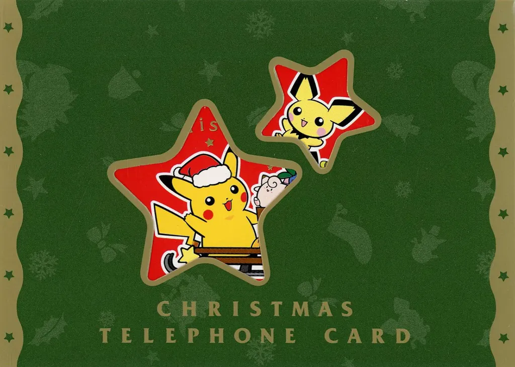 ピカチュウ/ピチュー/ヒトカゲ/計5名「ポケットモンスター [台紙付き]」 Pokemon Christmas 2000/ポケモンセンター(台紙傷み、カード表面スレ有り)