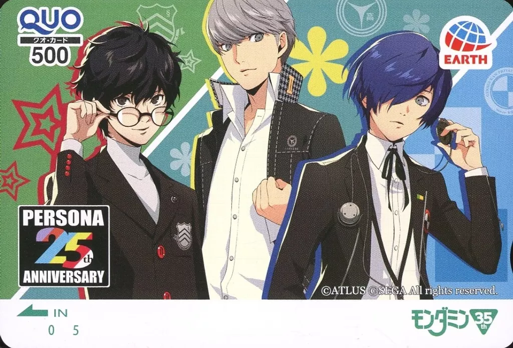ゲーム・PC系金券　主人公/計3名「クオカード500 ペルソナ(PERSONA)/モンダミン」 ペルソナ25周年×モンダミン35周年 キャンペーン 抽プレ