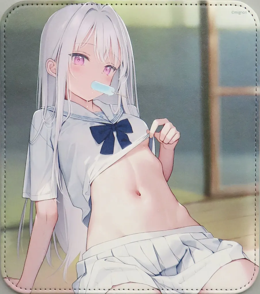 【オリジナル】レザーマウスパッド 絵柄B シロ(mignon) mignon展 Girls Collection/MIGNON WORKS＆とらのあな