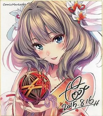 【アイドルマスター】複製色紙 高垣楓(ピロ水) C88/まほ~びん 特典